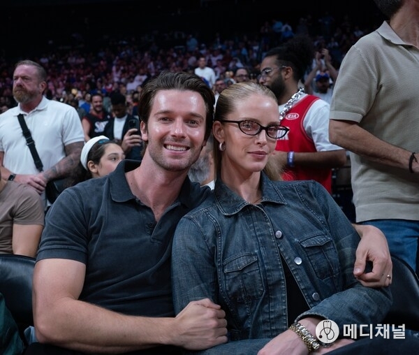 Patrick Schwarzenegger & Abby Champion at NBA Abu Dhabi games