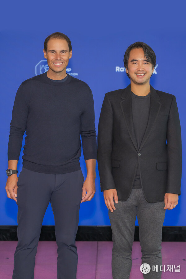 Dr. Adrian Cheng, founder of The WEMP Foundation and Mr. Rafael Nadal, founding patron of the Rafa Nadal Foundation, at the Meet-the-Press session on 24th October 2025 in Hong Kong.