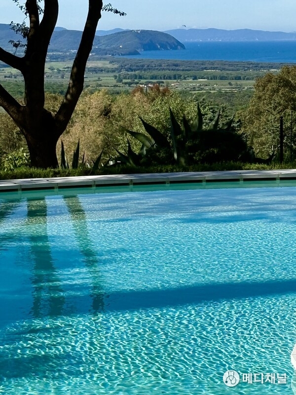Swimming pool with sea view